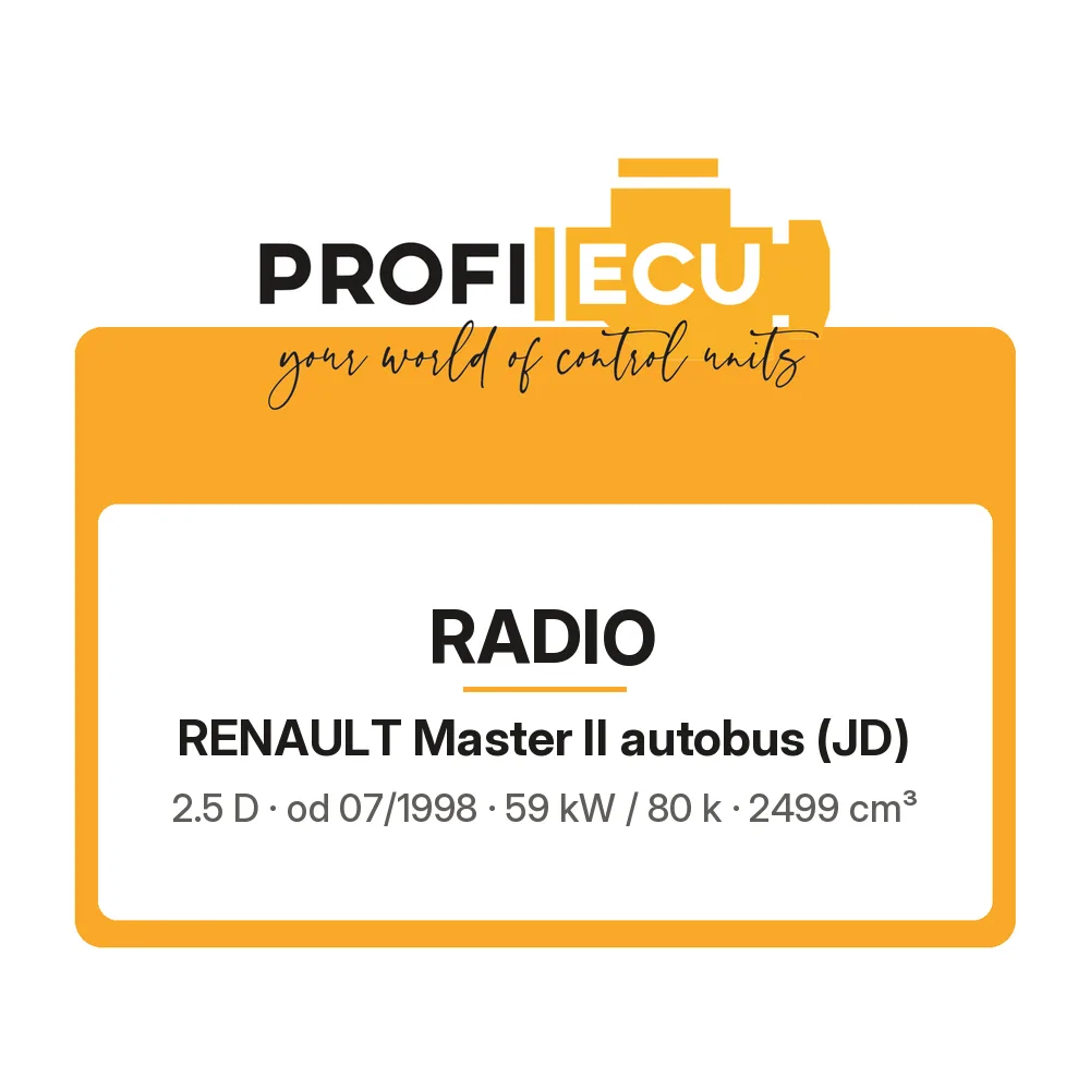 Etiketa ProfiECU: Radio pro Renault Master II autobus 2.5 D 59 kW