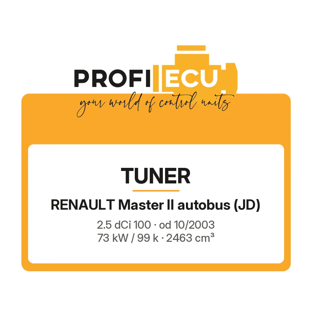 Etiketa ProfiECU: Tuner pro Renault Master II autobus 2.5 dCi 100 73 kW