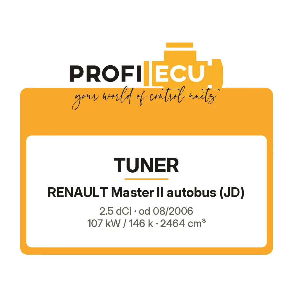 Etiketa ProfiECU: Tuner pro Renault Master II autobus 2.5 dCi 107 kW