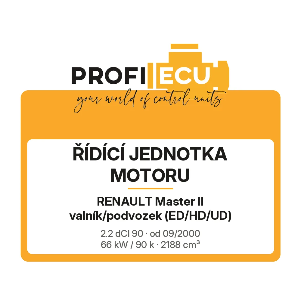 Etiketa ProfiECU: Řídící jednotka motoru pro Renault Master II valník/podvozek 2.2 dCI 90 66 kW