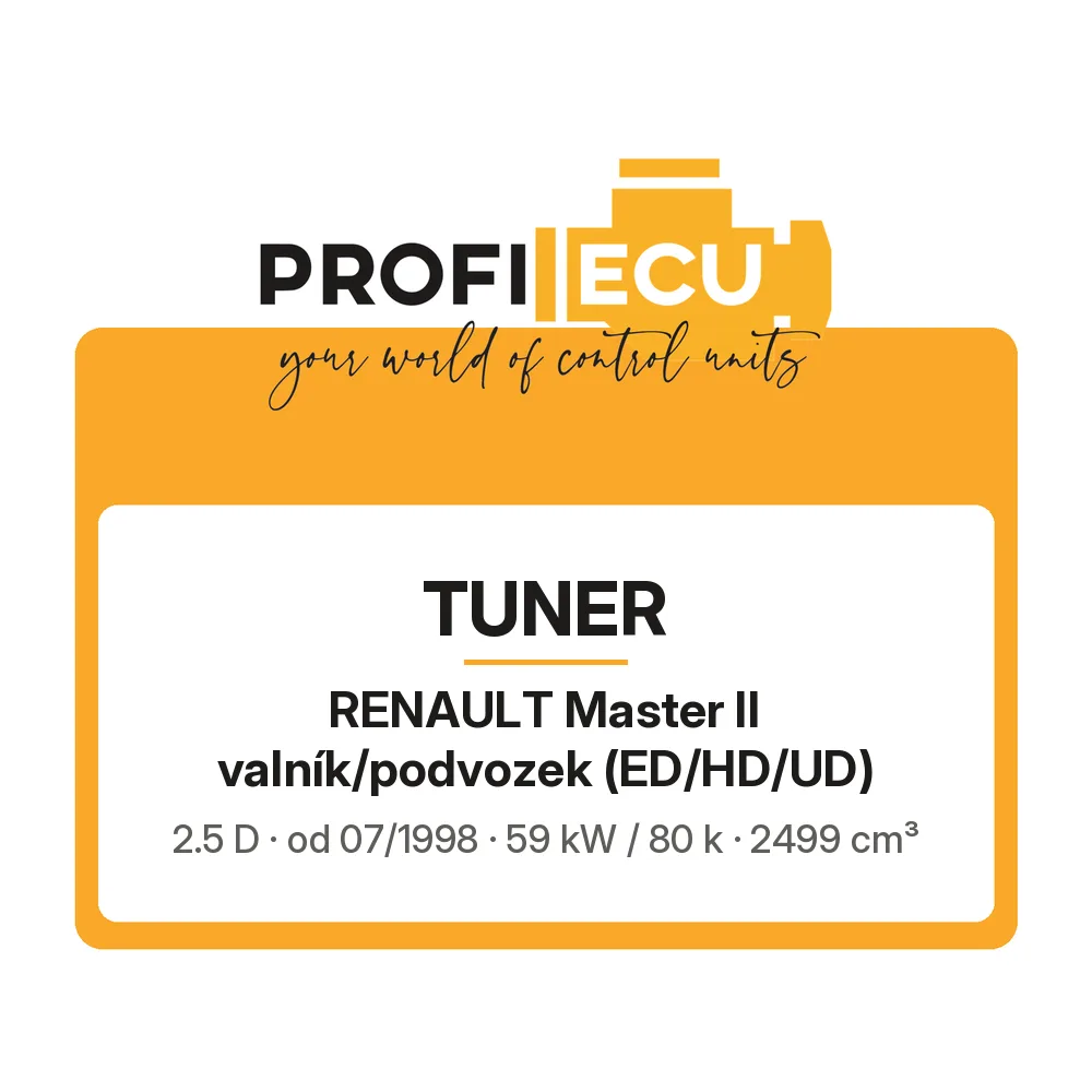 Etiketa ProfiECU: Tuner pro Renault Master II valník/podvozek 2.5 D 59 kW