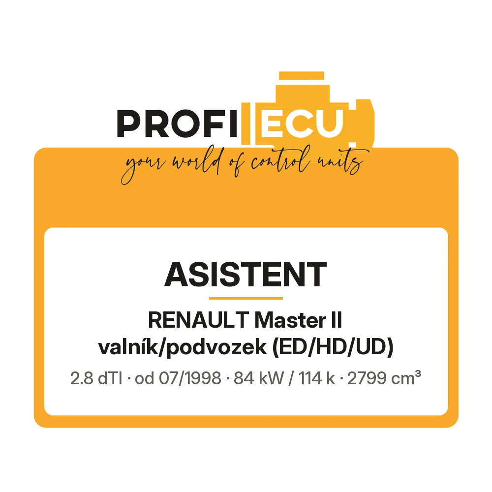 Etiketa ProfiECU: ASISTENT pro Renault Master II valník/podvozek 2.8 dTI 84 kW