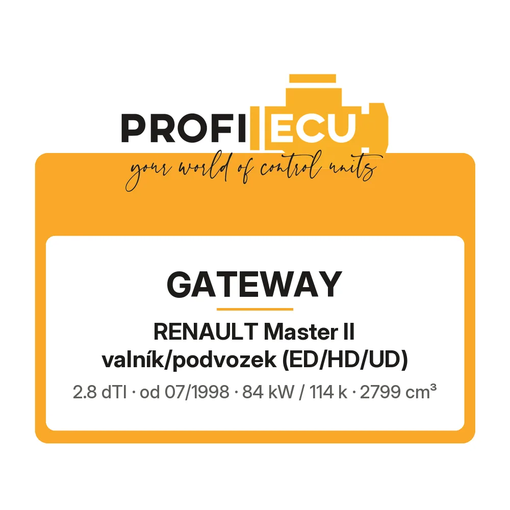 Etiketa ProfiECU: GATEWAY pro Renault Master II valník/podvozek 2.8 dTI 84 kW