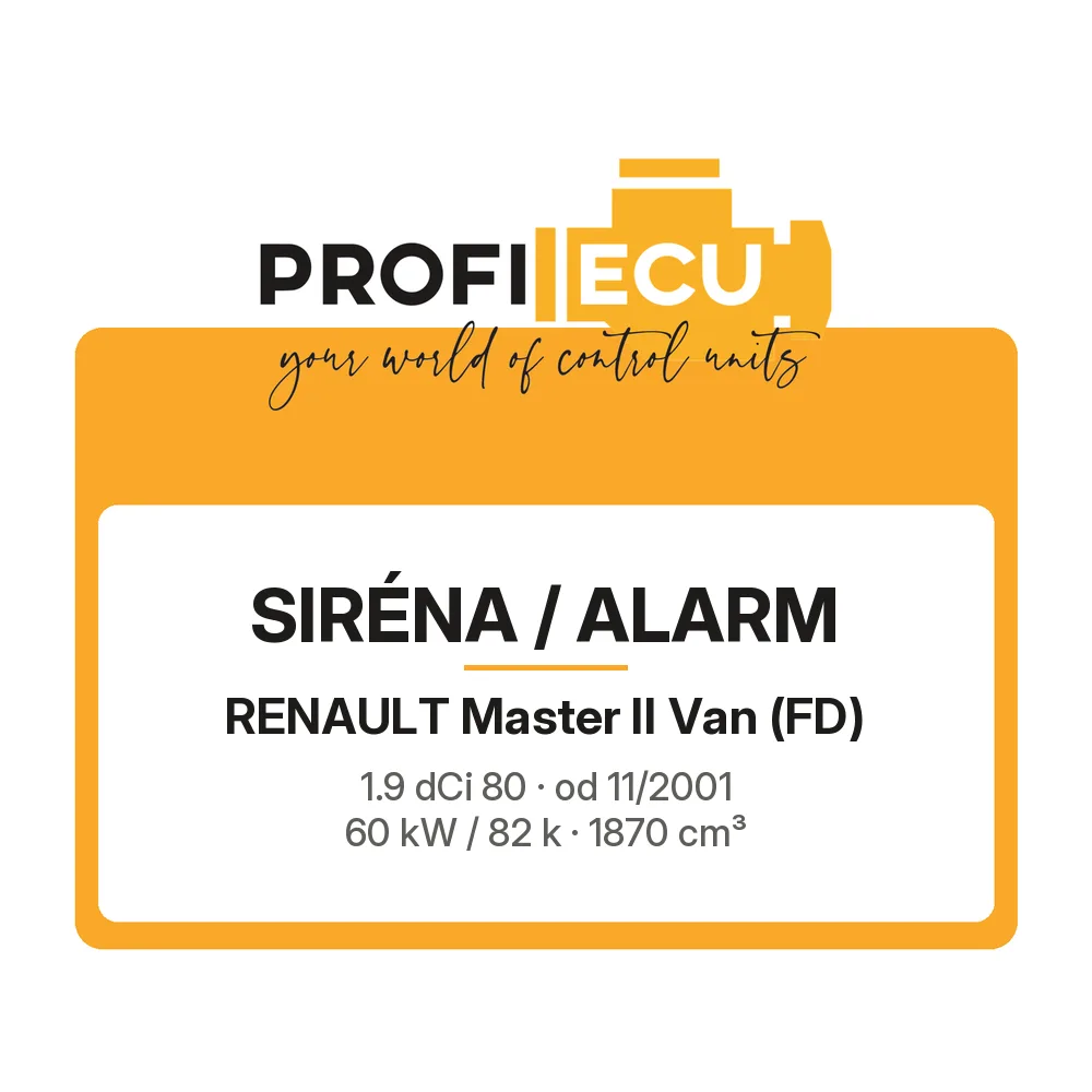 Etiketa ProfiECU: Siréna / Alarm pro Renault Master II Van 1.9 dCi 80 60 kW