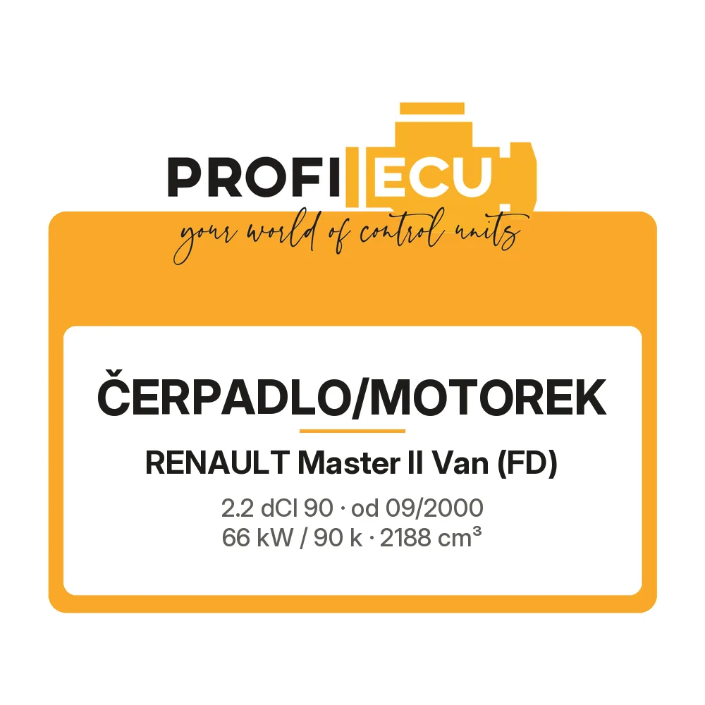 Etiketa ProfiECU: Čerpadlo/Motorek pro Renault Master II Van 2.2 dCI 90 66 kW