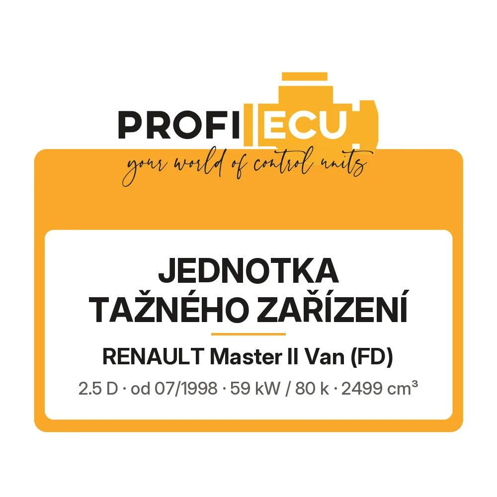 Etiketa ProfiECU: jednotka tažného zařízení pro Renault Master II Van 2.5 D 59 kW