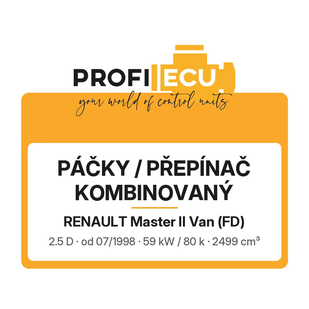 Etiketa ProfiECU: Páčky / Přepínač kombinovaný pro Renault Master II Van 2.5 D 59 kW