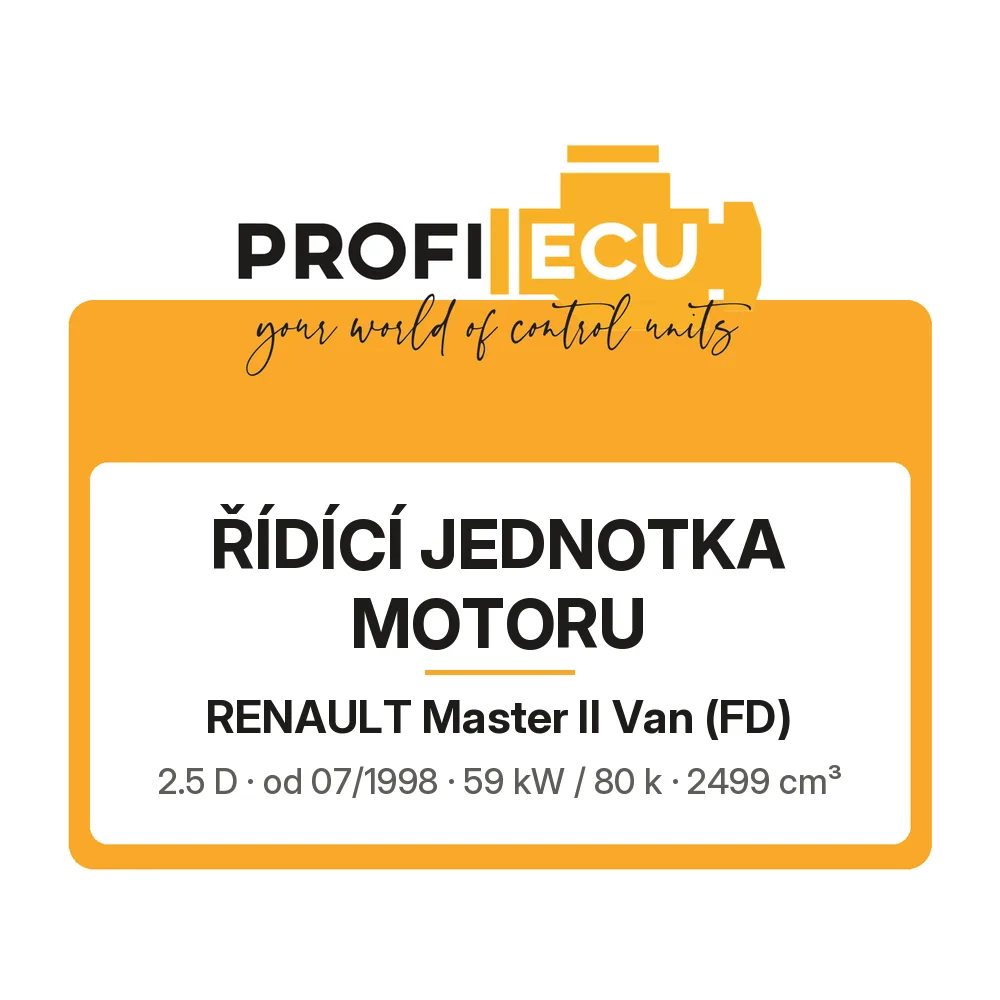 Etiketa ProfiECU: Řídící jednotka motoru pro Renault Master II Van 2.5 D 59 kW