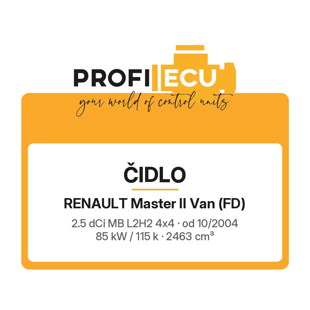 Etiketa ProfiECU: Čidlo pro Renault Master II Van 2.5 dCi MB L2H2 4x4 85 kW