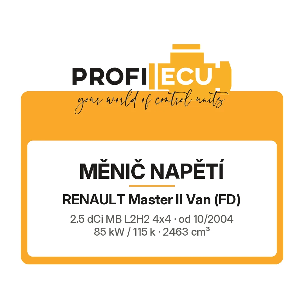 Etiketa ProfiECU: Měnič napětí pro Renault Master II Van 2.5 dCi MB L2H2 4x4 85 kW