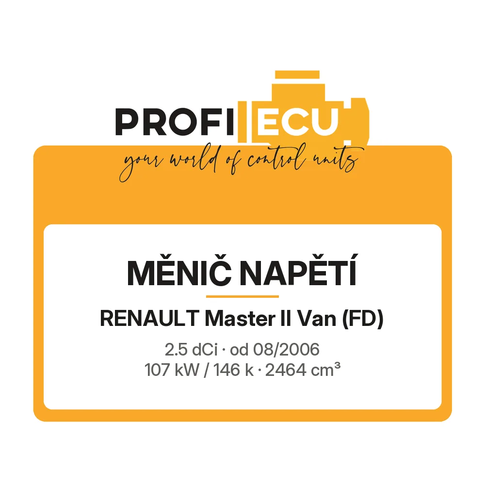 Etiketa ProfiECU: Měnič napětí pro Renault Master II Van 2.5 dCi 107 kW
