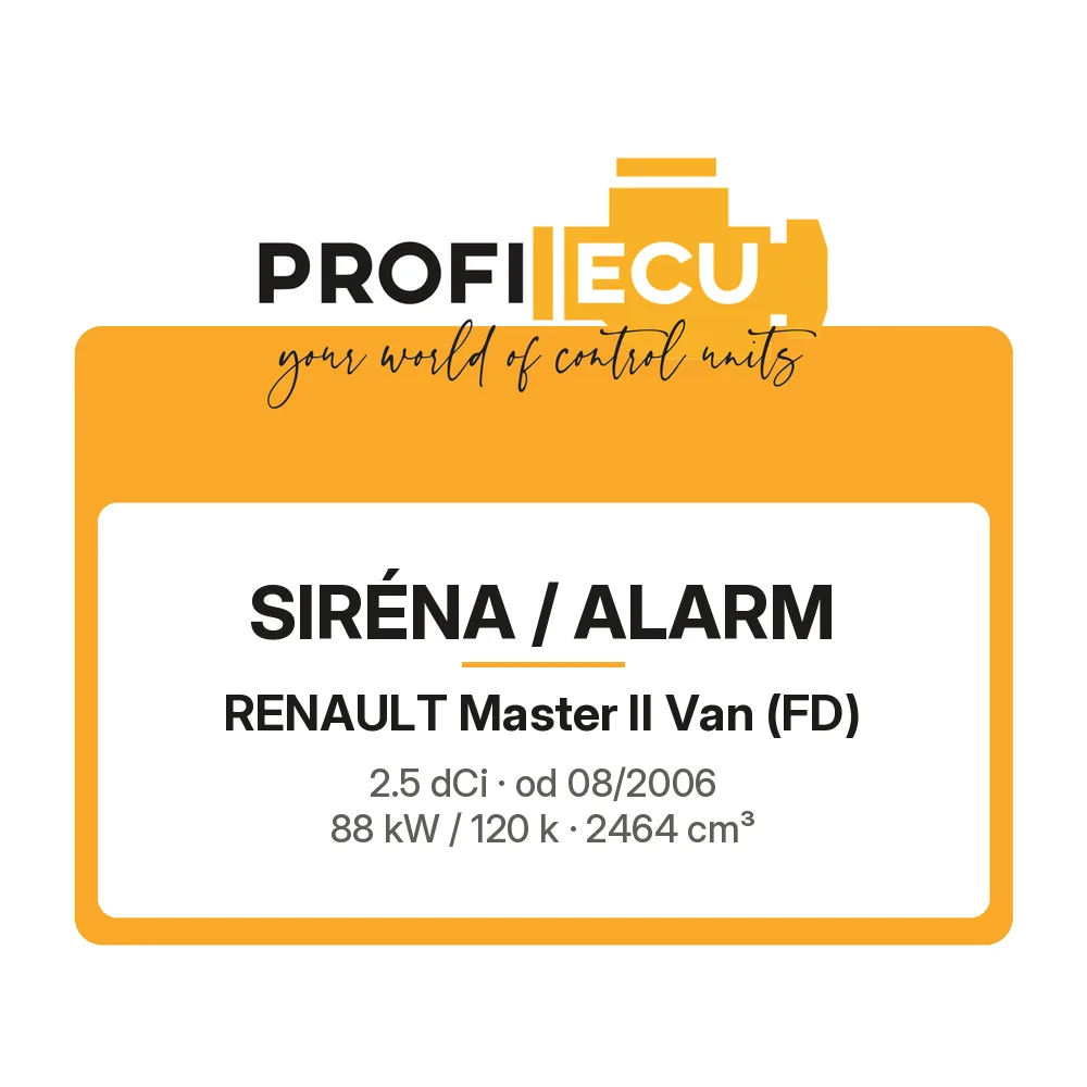 Etiketa ProfiECU: Siréna / Alarm pro Renault Master II Van 2.5 dCi 88 kW