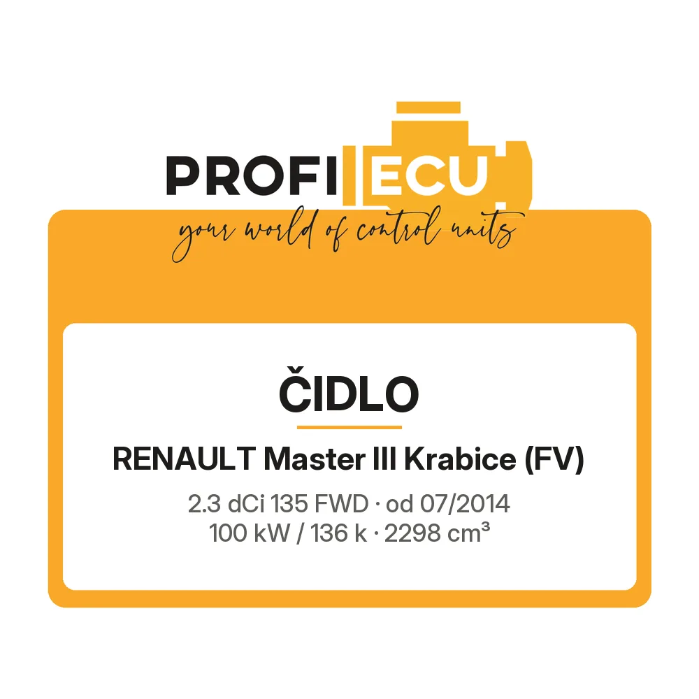 Etiketa ProfiECU: Čidlo pro Renault Master III Krabice 2.3 dCi 135 FWD 100 kW