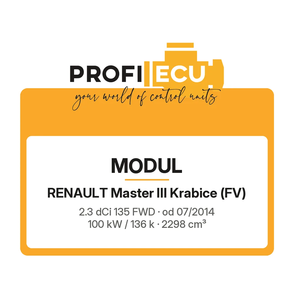 Etiketa ProfiECU: Modul pro Renault Master III Krabice 2.3 dCi 135 FWD 100 kW