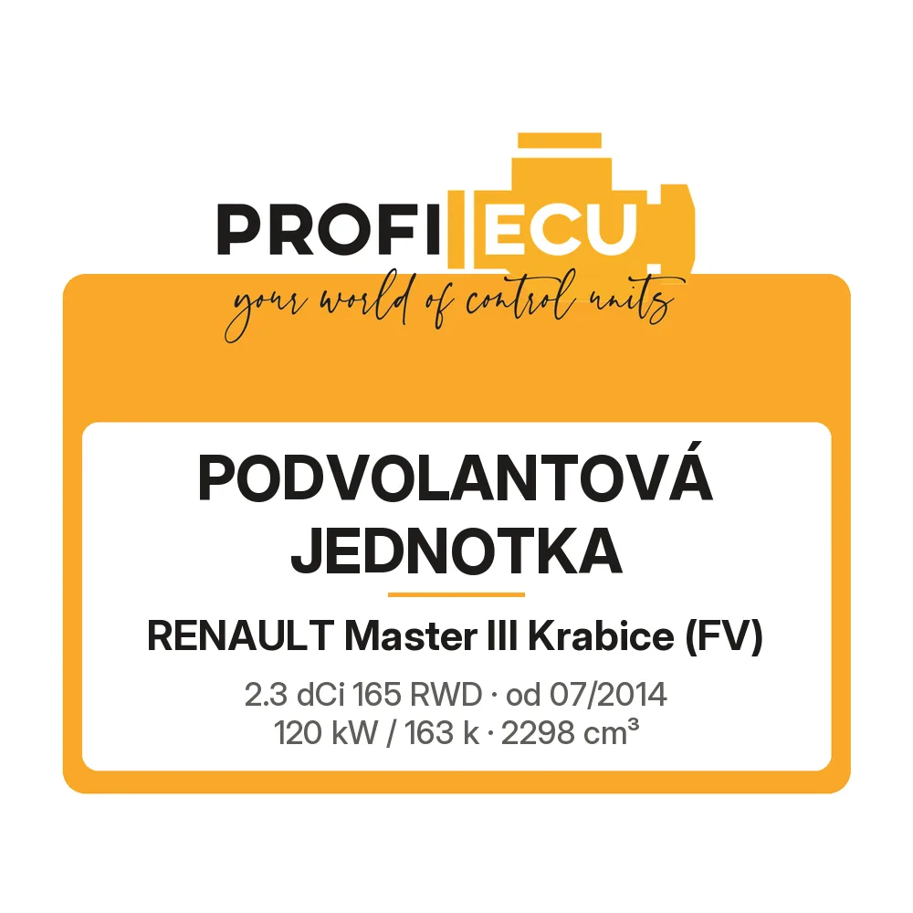 Etiketa ProfiECU: Podvolantová jednotka pro Renault Master III Krabice 2.3 dCi 165 RWD 120 kW