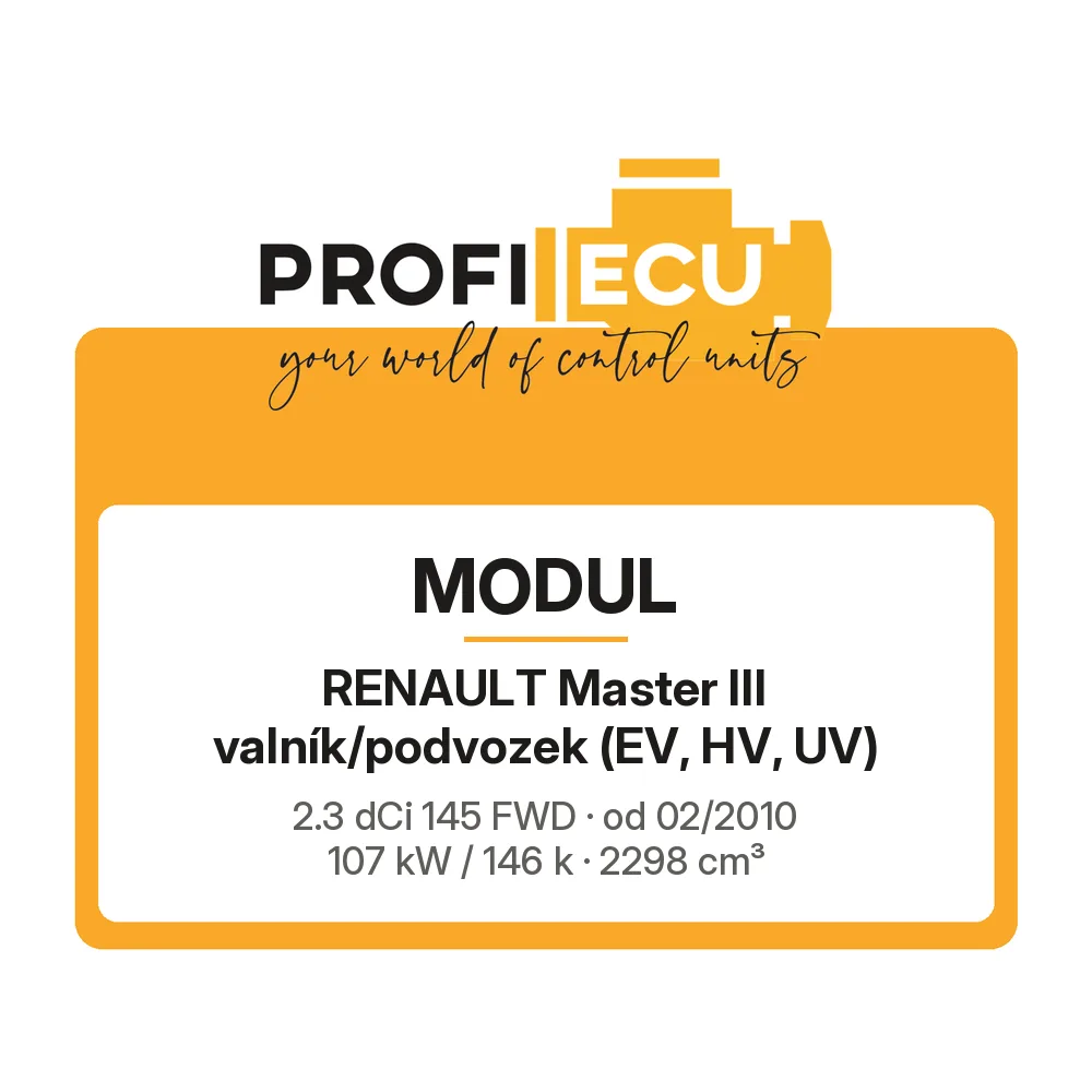 Etiketa ProfiECU: Modul pro Renault Master III valník/podvozek 2.3 dCi 145 FWD 107 kW