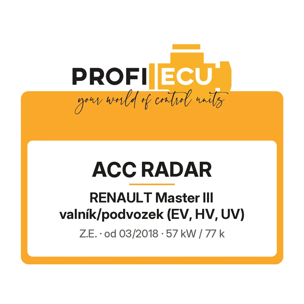 Etiketa ProfiECU: ACC Radar pro Renault Master III valník/podvozek Z.E.