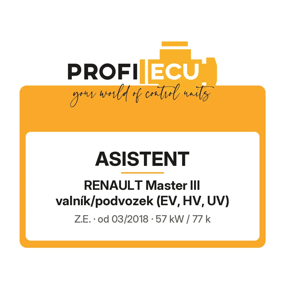 Etiketa ProfiECU: ASISTENT pro Renault Master III valník/podvozek Z.E.