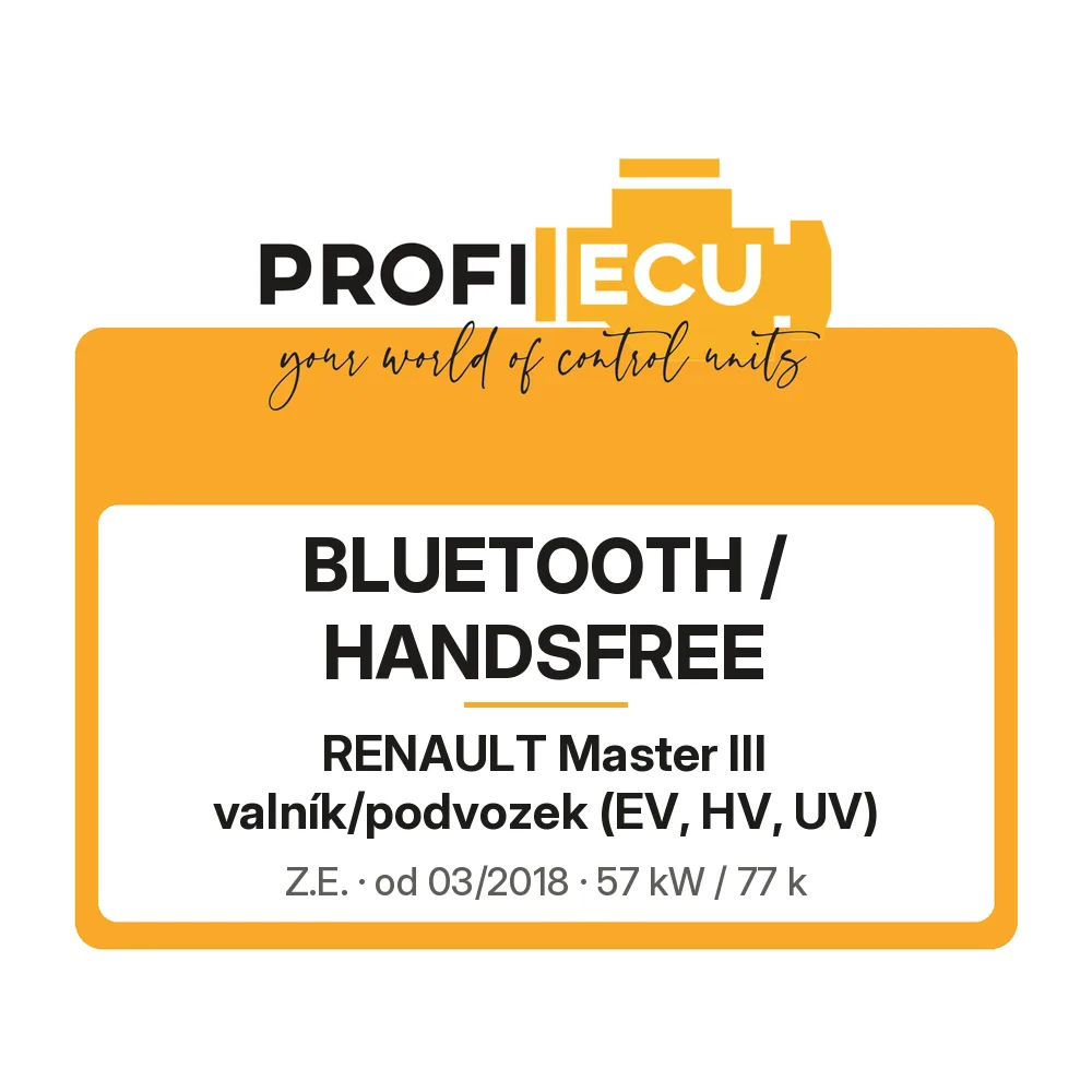 Etiketa ProfiECU: Bluetooth / Handsfree pro Renault Master III valník/podvozek Z.E.