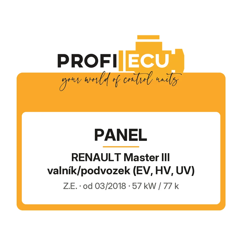 Etiketa ProfiECU: Panel pro Renault Master III valník/podvozek Z.E.