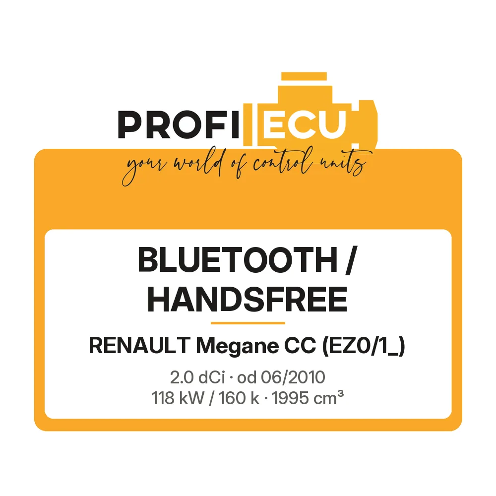 Etiketa ProfiECU: Bluetooth / Handsfree pro Renault Megane CC 2.0 dCi 118 kW