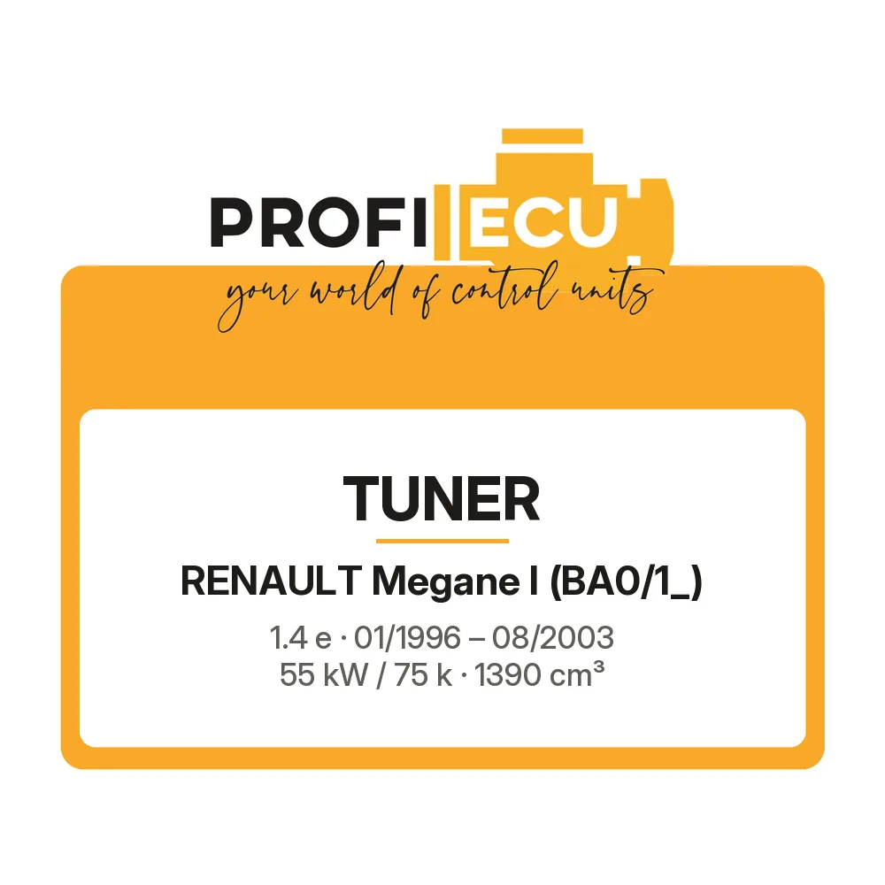 Etiketa ProfiECU: Tuner pro Renault Megane I 1.4 e 55 kW
