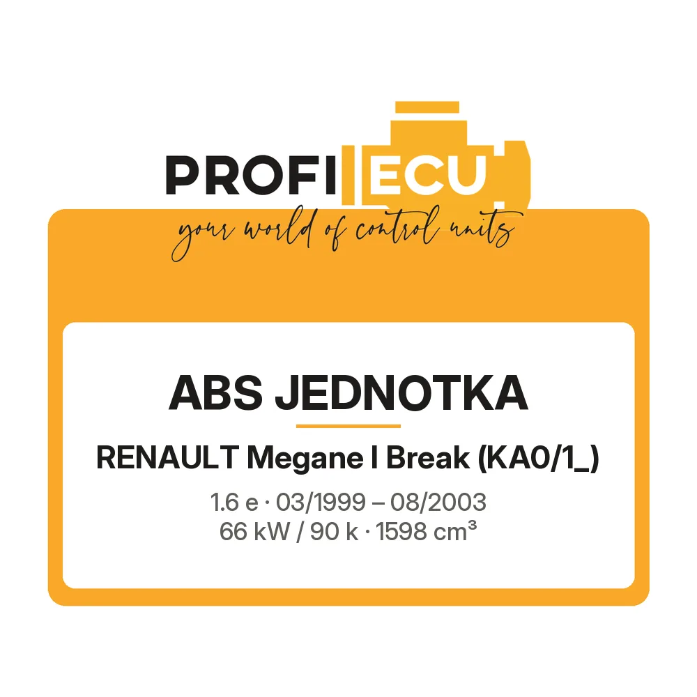 Etiketa ProfiECU: ABS jednotka pro Renault Megane I Break 1.6 e 66 kW