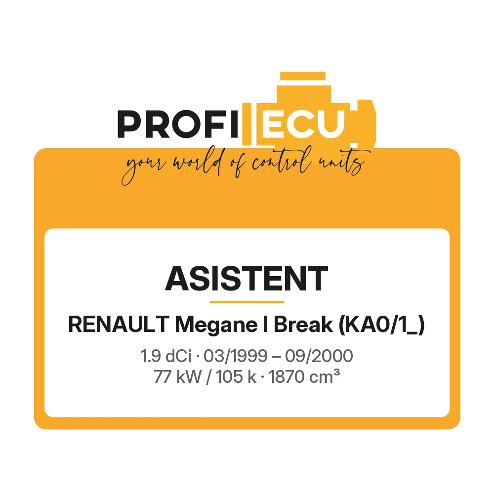 Etiketa ProfiECU: ASISTENT pro Renault Megane I Break 1.9 dCi 77 kW