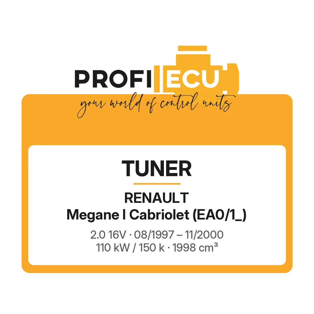 Etiketa ProfiECU: Tuner pro Renault Megane I Cabriolet 2.0 16V 110 kW