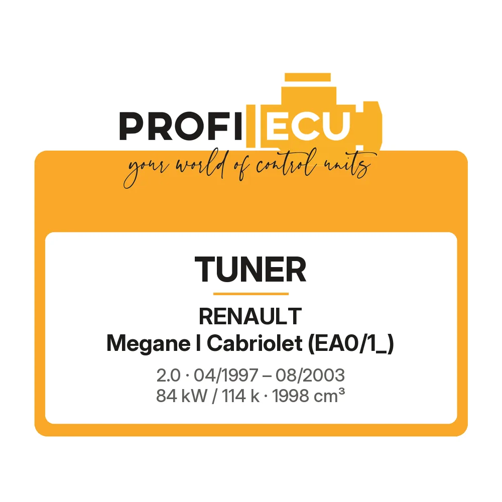 Etiketa ProfiECU: Tuner pro Renault Megane I Cabriolet 2.0 84 kW