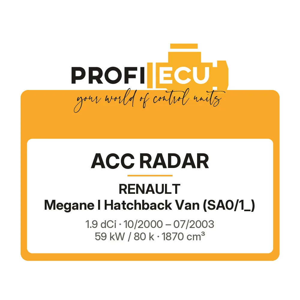 Etiketa ProfiECU: ACC Radar pro Renault Megane I Hatchback Van 1.9 dCi 59 kW