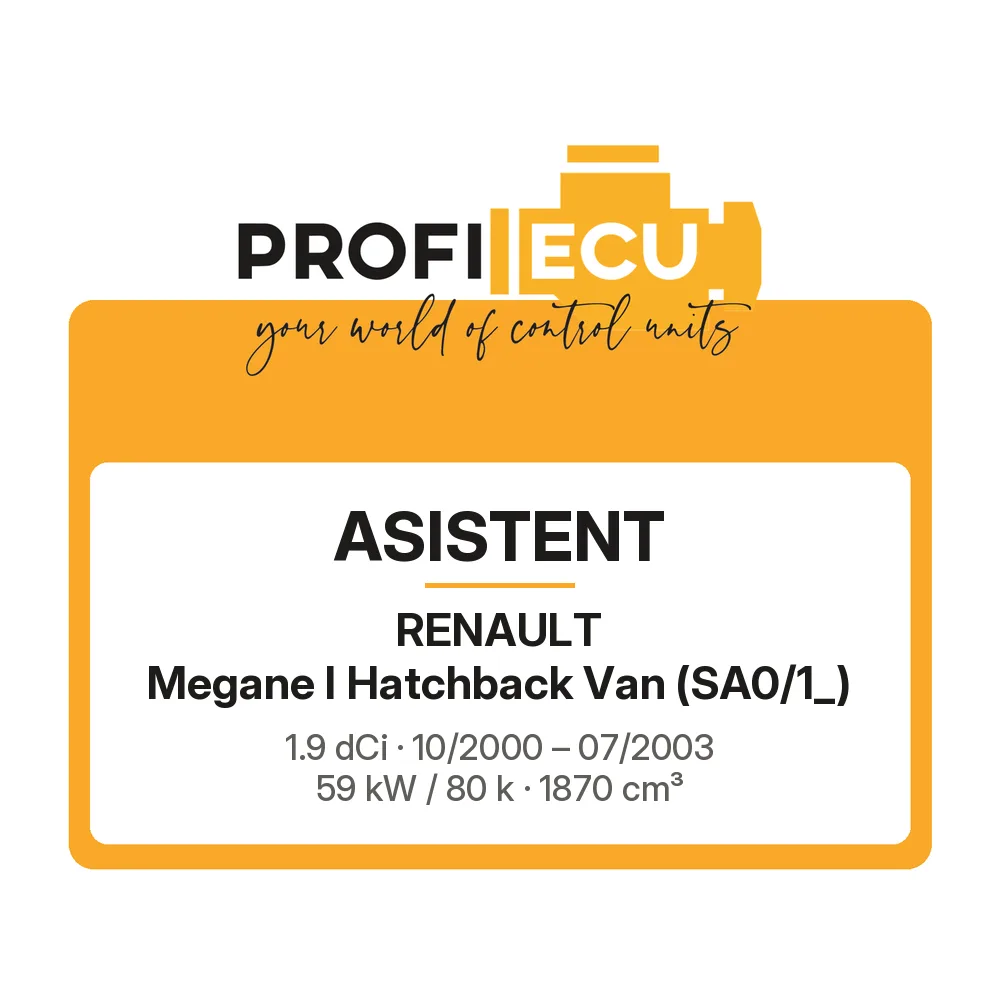 Etiketa ProfiECU: ASISTENT pro Renault Megane I Hatchback Van 1.9 dCi 59 kW