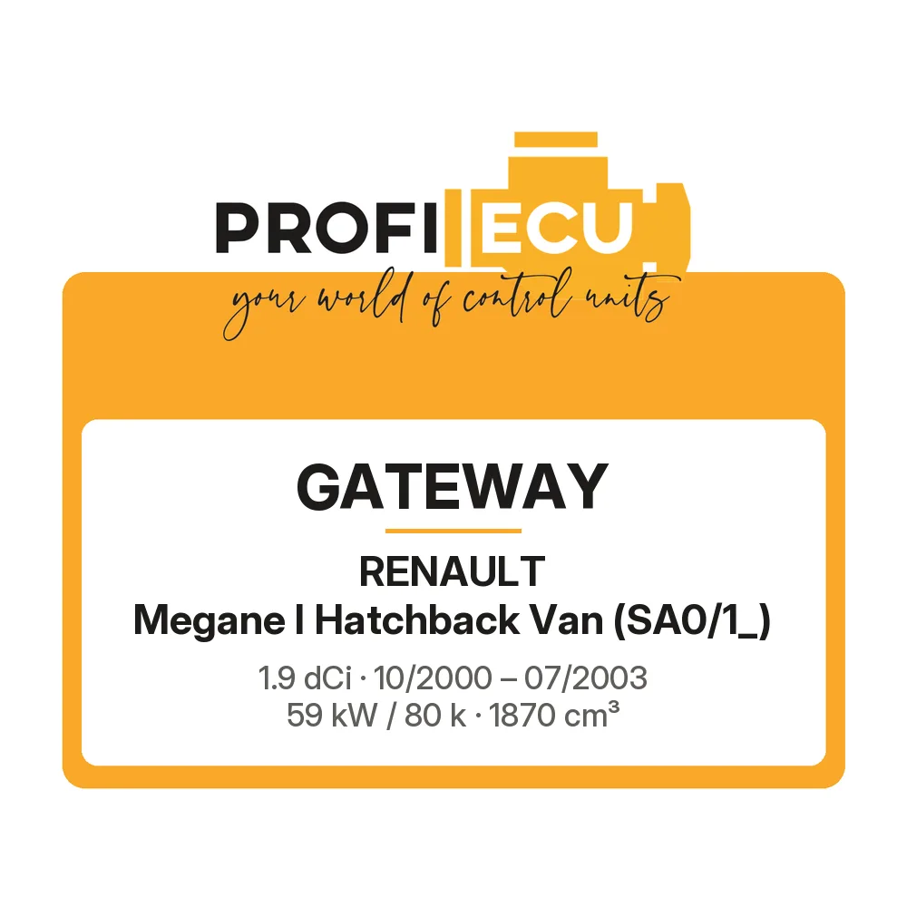 Etiketa ProfiECU: GATEWAY pro Renault Megane I Hatchback Van 1.9 dCi 59 kW
