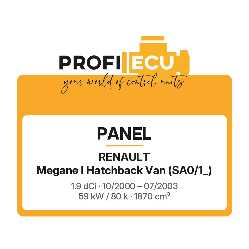 Etiketa ProfiECU: Panel pro Renault Megane I Hatchback Van 1.9 dCi 59 kW