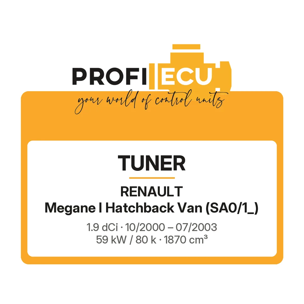 Etiketa ProfiECU: Tuner pro Renault Megane I Hatchback Van 1.9 dCi 59 kW