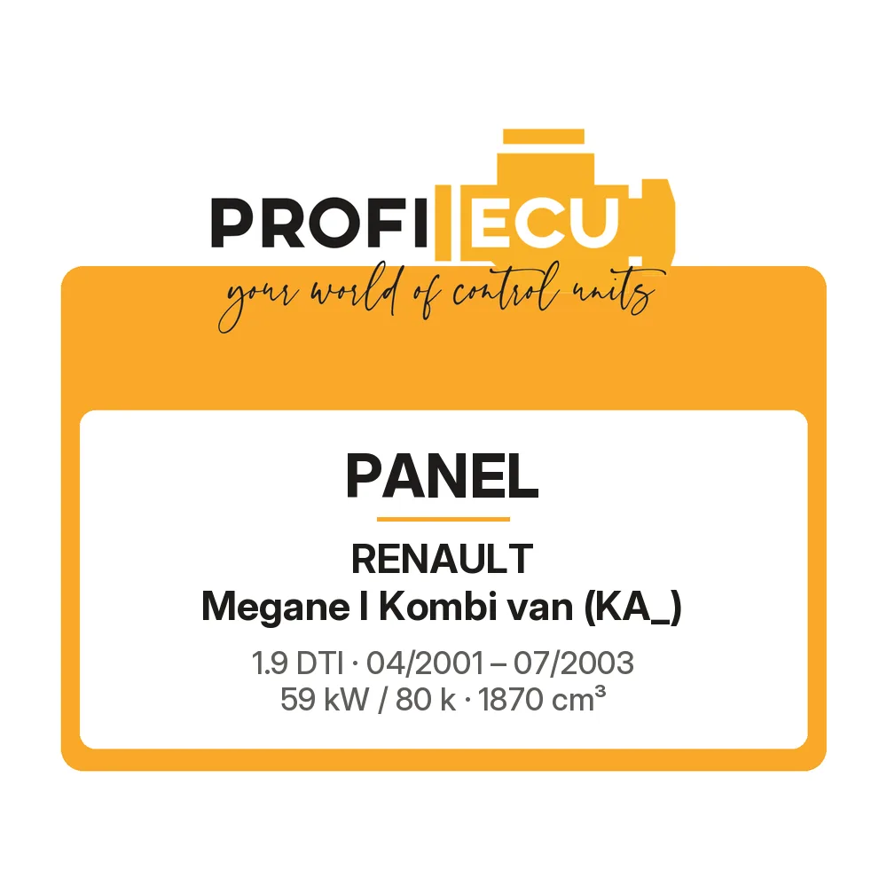 Etiketa ProfiECU: Panel pro Renault Megane I Kombi van 1.9 DTI 59 kW