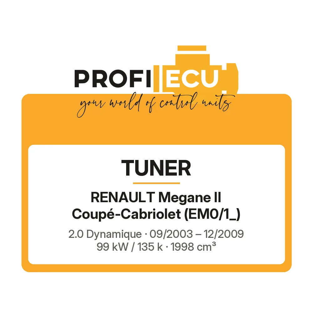 Etiketa ProfiECU: Tuner pro Renault Megane II Coupé-Cabriolet 2.0 Dynamique 99 kW