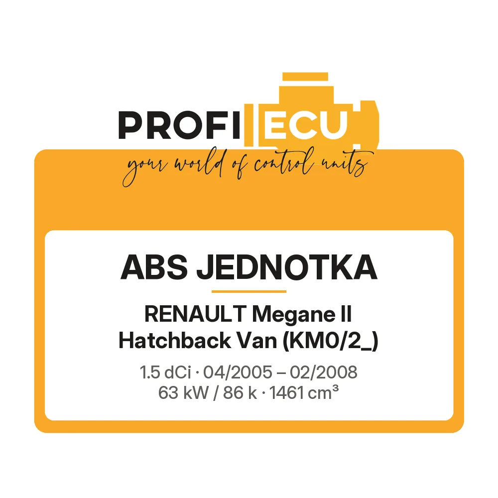 Etiketa ProfiECU: ABS jednotka pro Renault Megane II Hatchback Van 1.5 dCi 63 kW