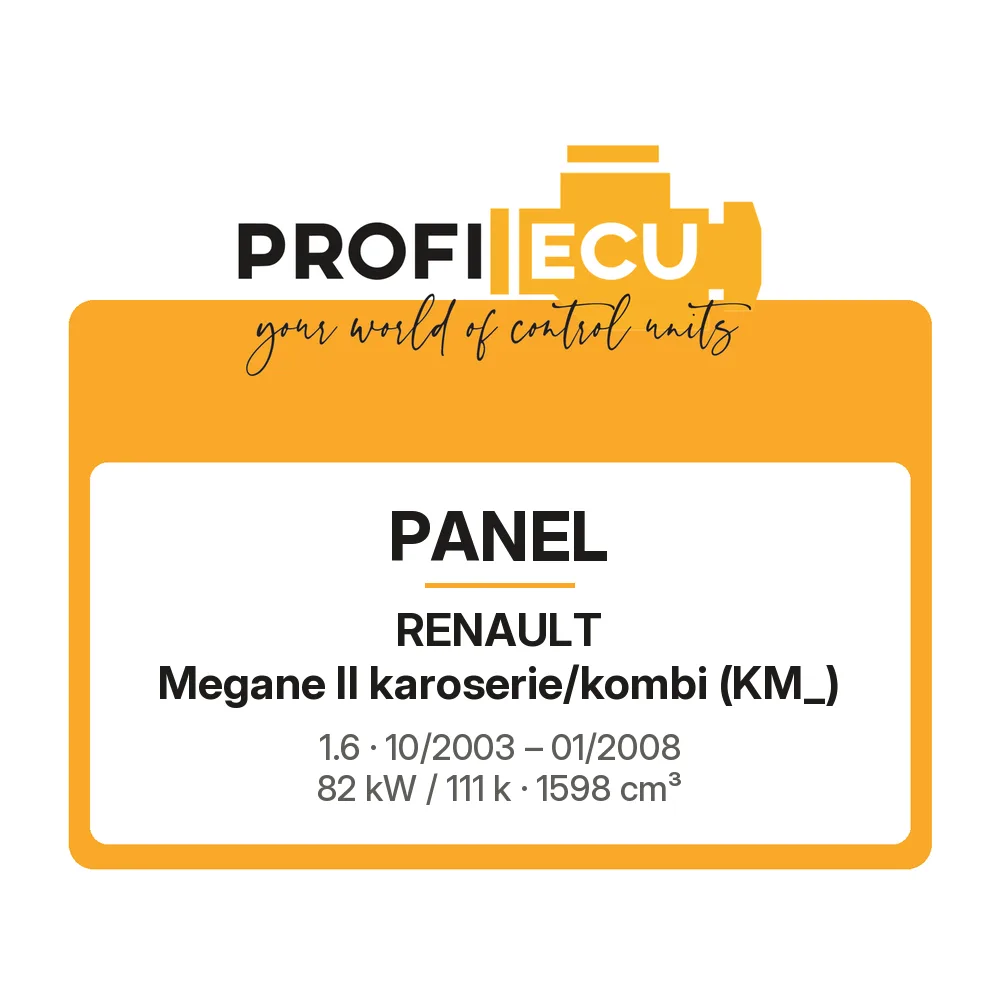 Etiketa ProfiECU: Panel pro Renault Megane II karoserie/kombi 1.6 82 kW