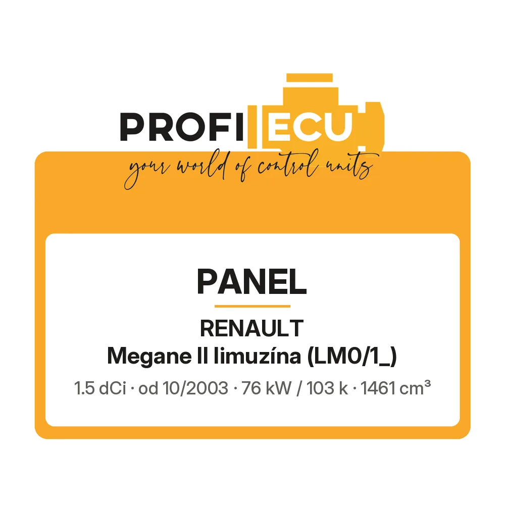 Etiketa ProfiECU: Panel pro Renault Megane II limuzína 1.5 dCi 76 kW