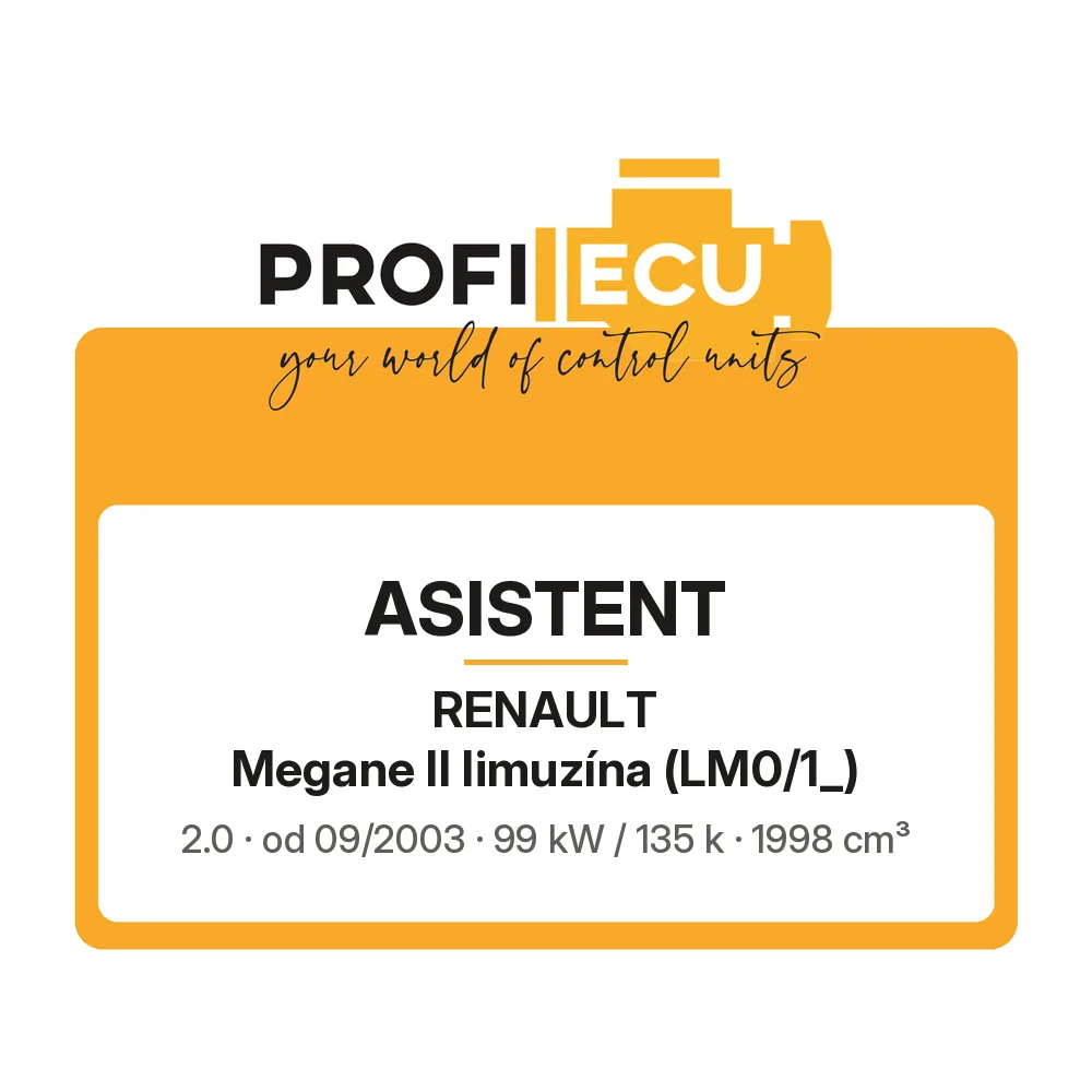 Etiketa ProfiECU: ASISTENT pro Renault Megane II limuzína 2.0 99 kW