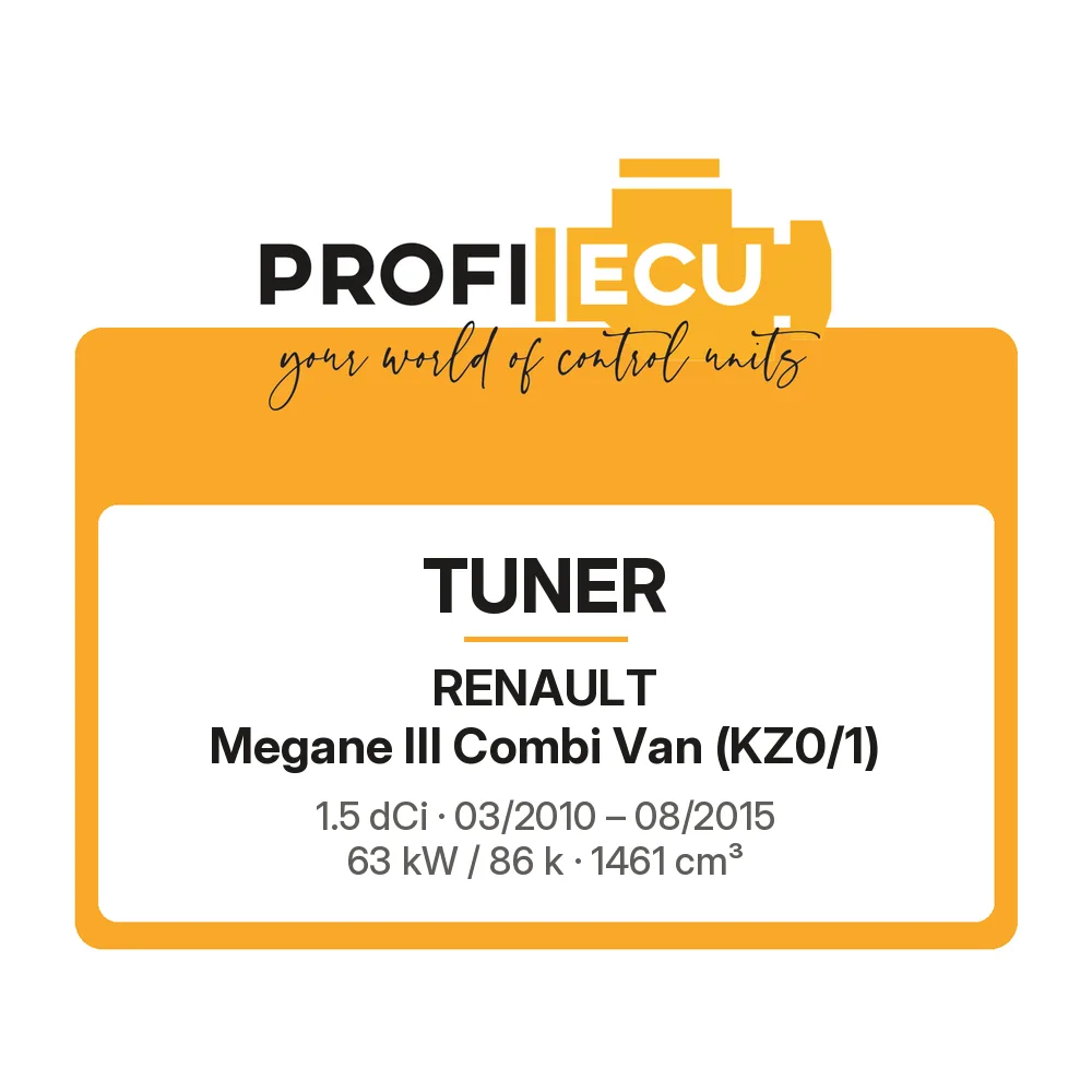 Etiketa ProfiECU: Tuner pro Renault Megane III Combi Van 1.5 dCi 63 kW