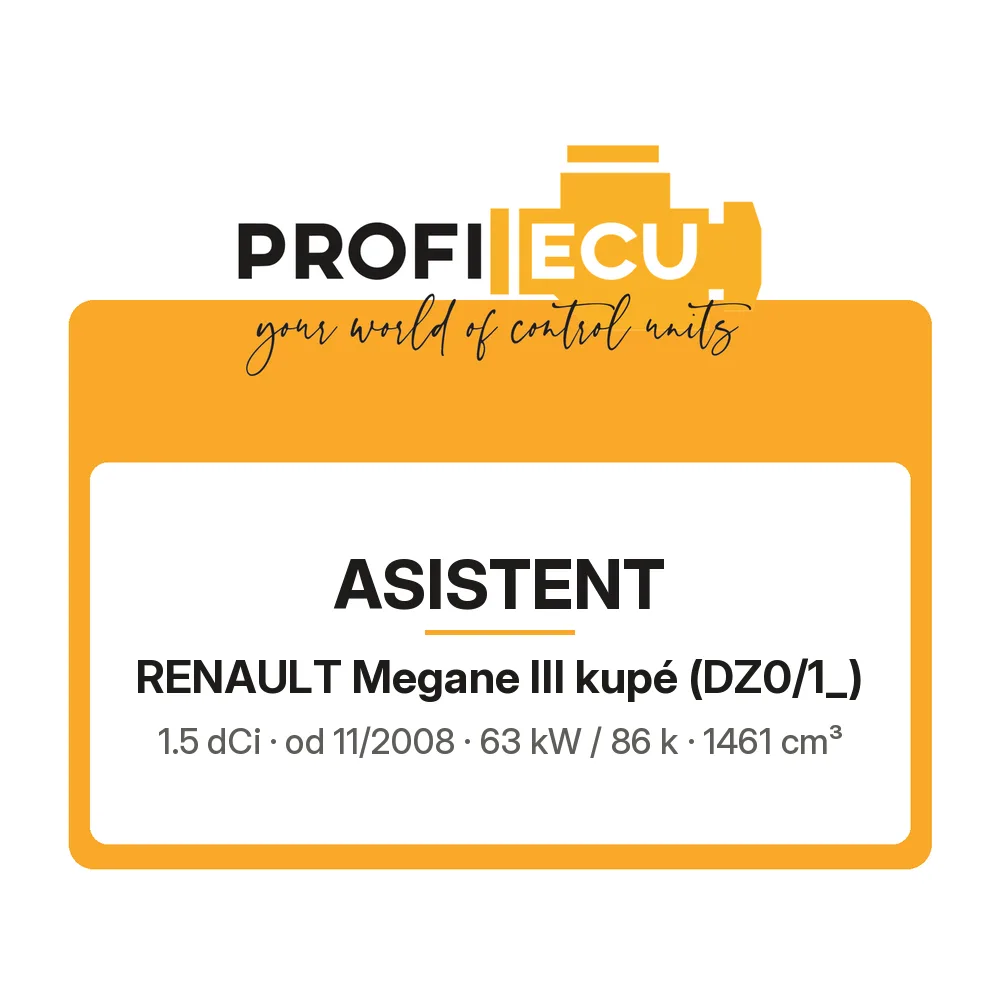 Etiketa ProfiECU: ASISTENT pro Renault Megane III kupé 1.5 dCi 63 kW