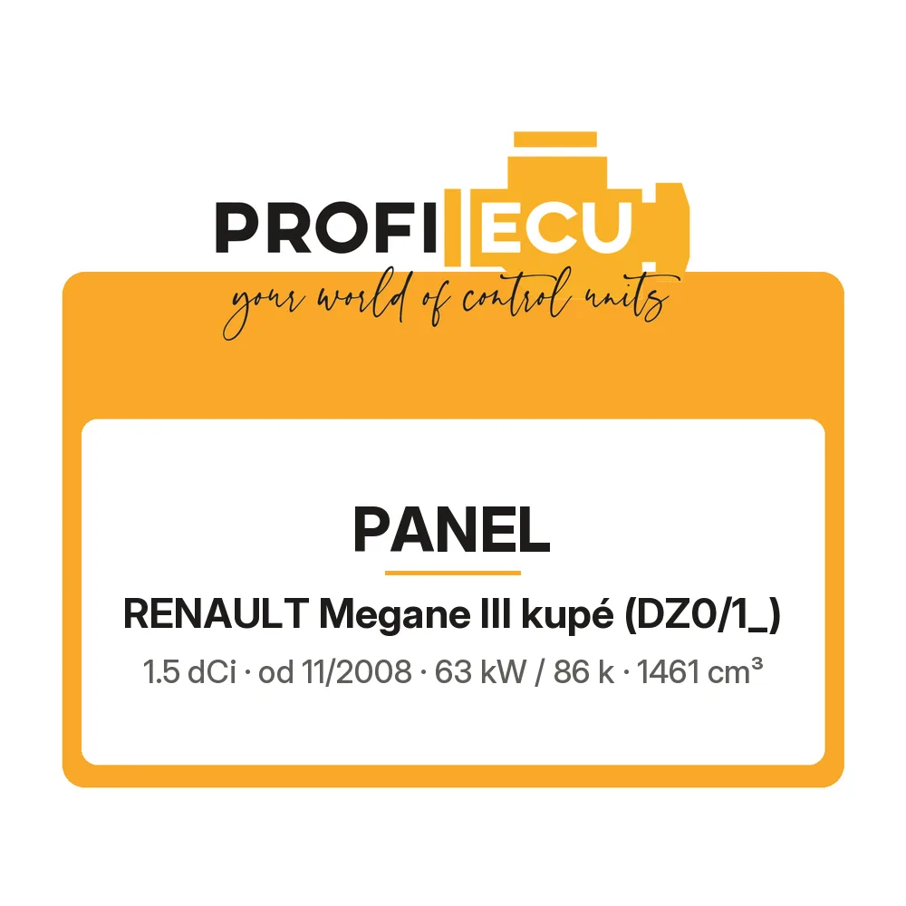 Etiketa ProfiECU: Panel pro Renault Megane III kupé 1.5 dCi 63 kW