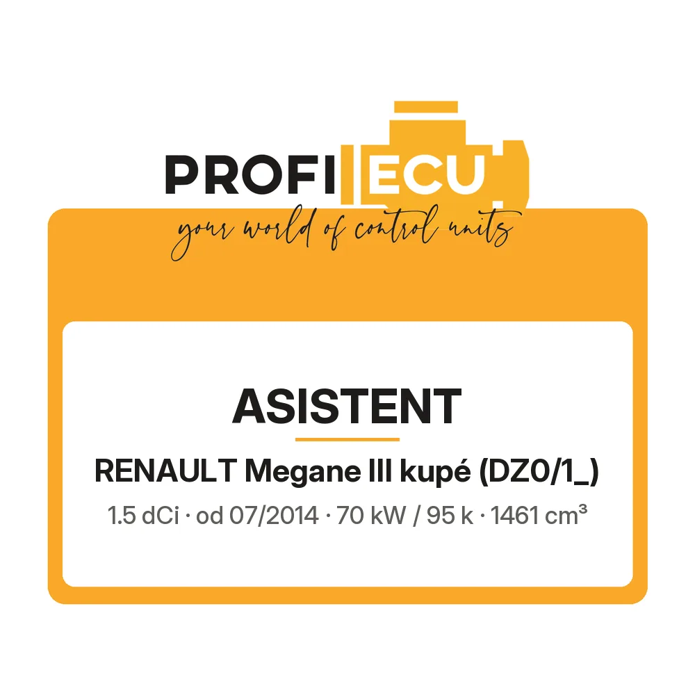 Etiketa ProfiECU: ASISTENT pro Renault Megane III kupé 1.5 dCi 70 kW