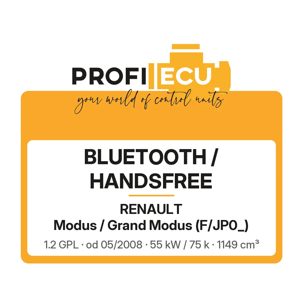Etiketa ProfiECU: Bluetooth / Handsfree pro Renault Modus / Grand Modus 1.2 GPL 55 kW