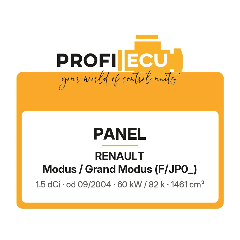 Etiketa ProfiECU: Panel pro Renault Modus / Grand Modus 1.5 dCi 60 kW