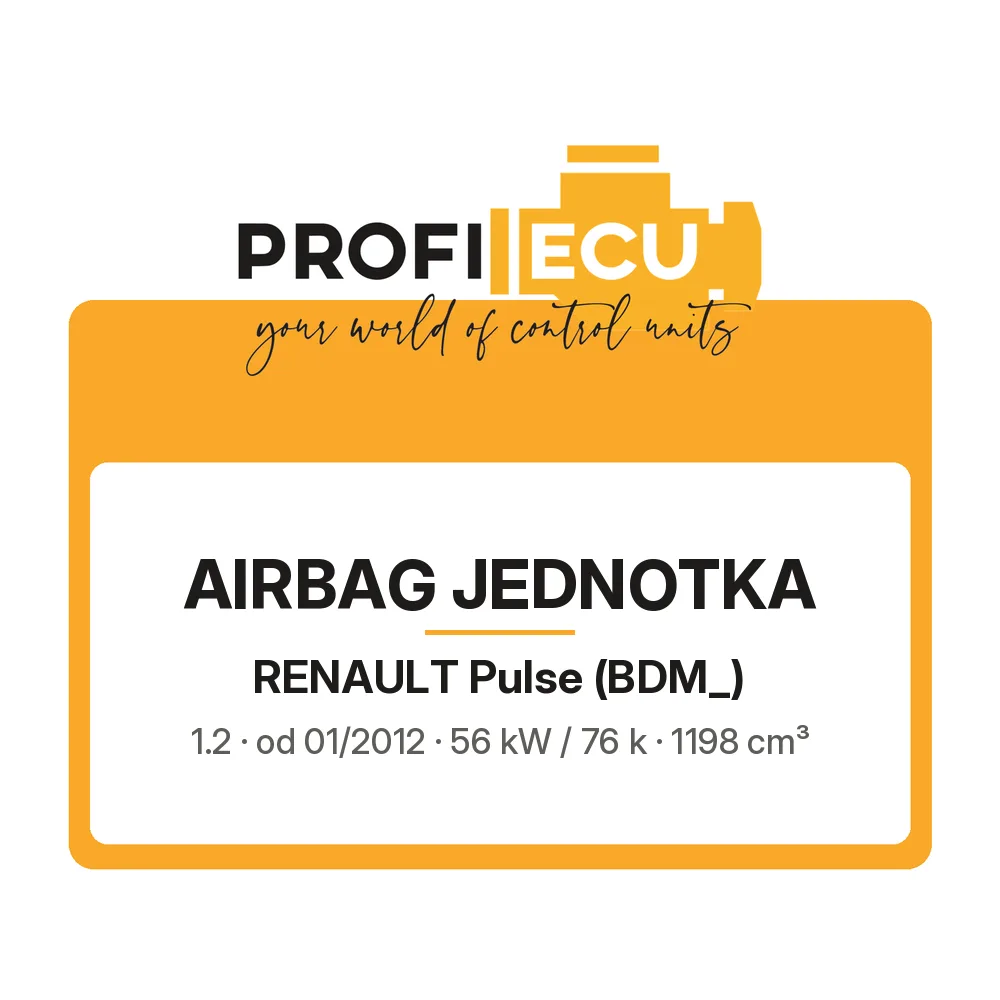 Etiketa ProfiECU: Airbag jednotka pro Renault Pulse 1.2 56 kW