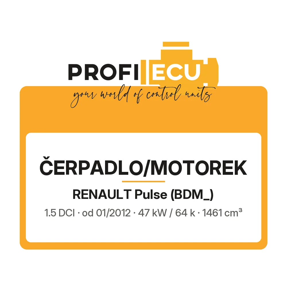 Etiketa ProfiECU: Čerpadlo/Motorek pro Renault Pulse 1.5 DCI 47 kW