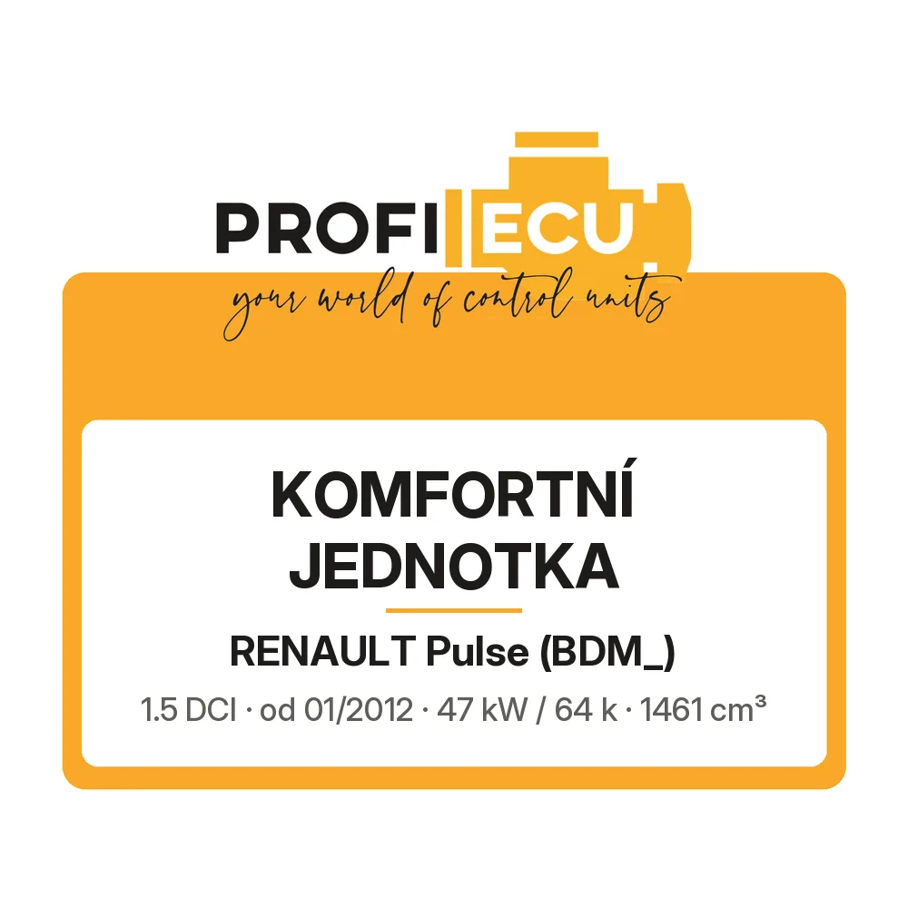 Etiketa ProfiECU: Komfortní jednotka pro Renault Pulse 1.5 DCI 47 kW